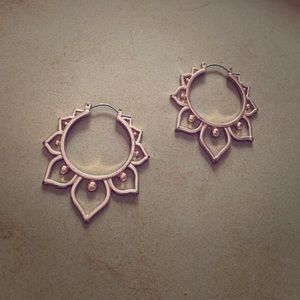 Rose gold mandala flower earrings